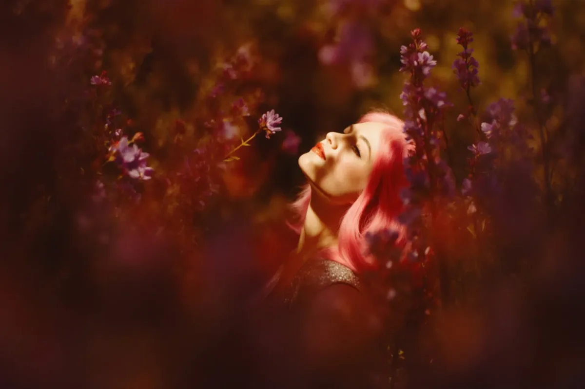 Portrait among autumn flowers — Portrait among autumn flowers. Expressive illustration, harmonious colors, a clear focal point and carefully arranged details. Create a new…