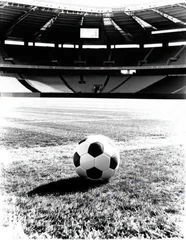 Football on a monochrome pitch — Football on a monochrome pitch. Natural photographic detail, balanced composition, expressive light and clear subject separation. Create a new…