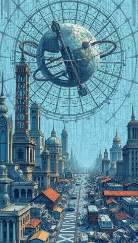 City beneath an astronomical dome — City beneath an astronomical dome. An atmospheric environment with layered depth, coherent lighting and rich environmental detail. Create a…