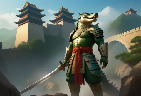 Armored animal guardian by a city wall — Armored animal guardian by a city wall. An imaginative character study with distinctive materials, expressive posture and cinematic…