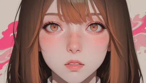 Pastel brown haired illustration — Pastel brown haired illustration. Expressive illustration, harmonious colors, a clear focal point and carefully arranged details. Create a new…
