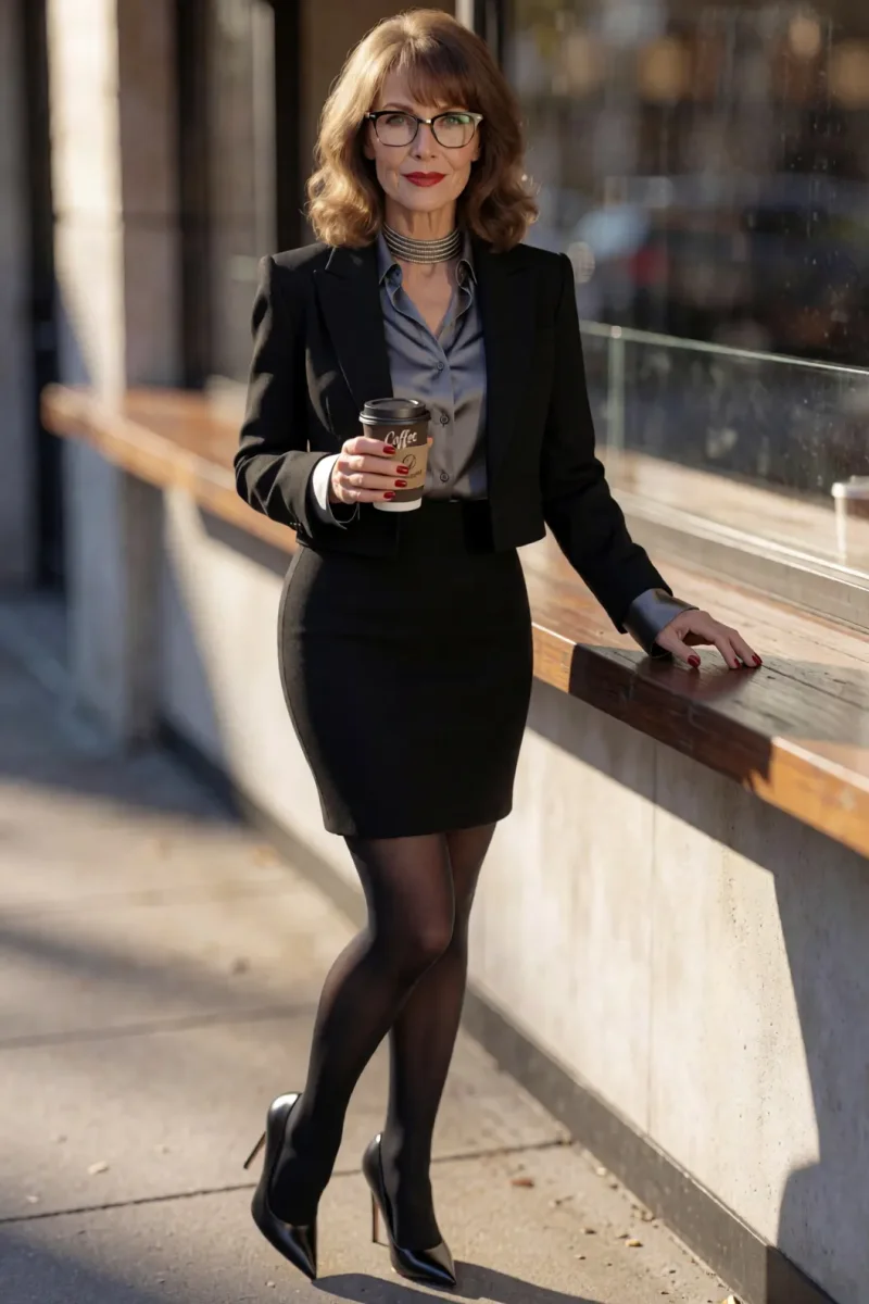 Elegant city portrait with a takeaway cup — Elegant city portrait with a takeaway cup. Natural photographic detail, balanced composition, expressive light and clear subject…