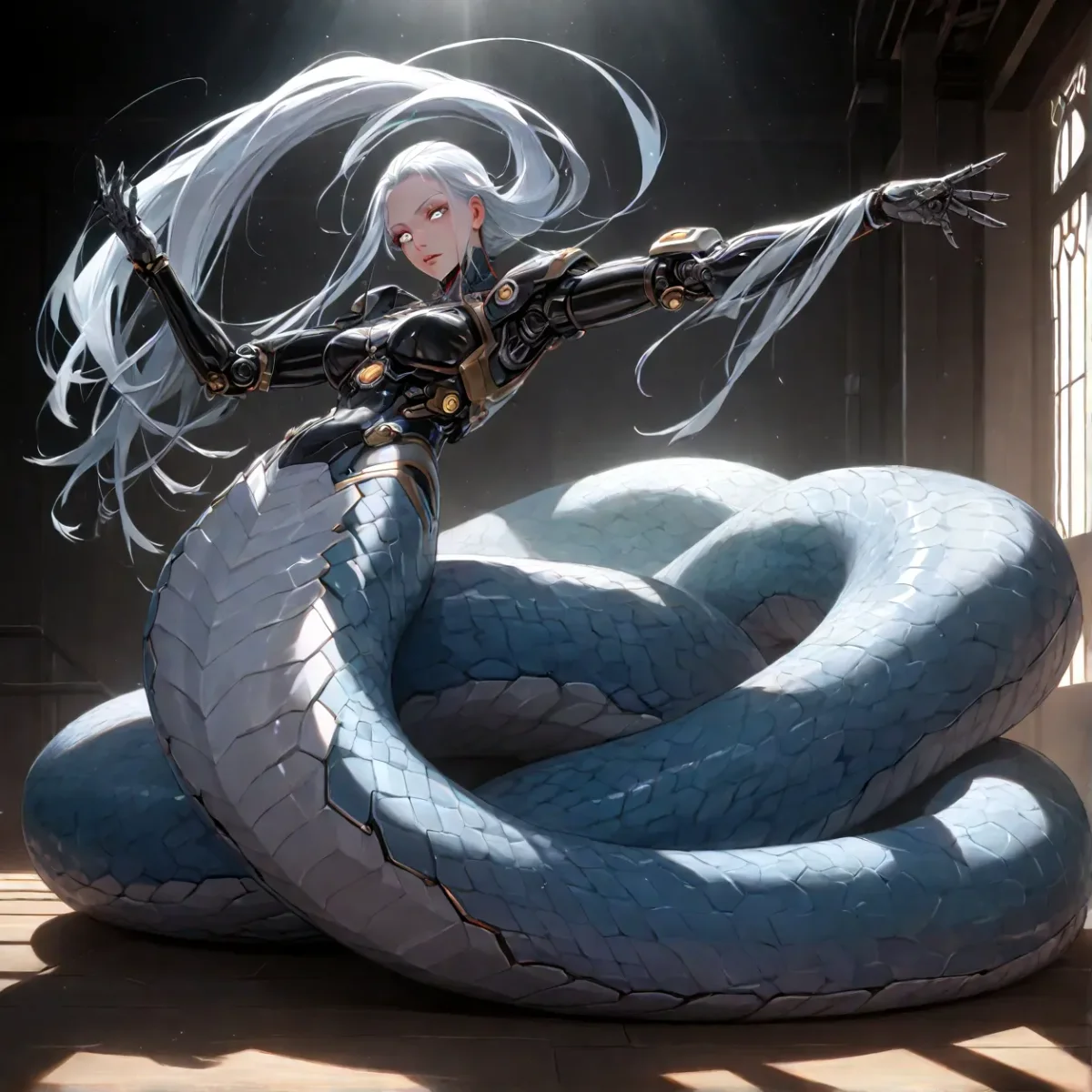 Mechanical serpent fantasy character — Mechanical serpent fantasy character. An imaginative character study with distinctive materials, expressive posture and cinematic lighting.…