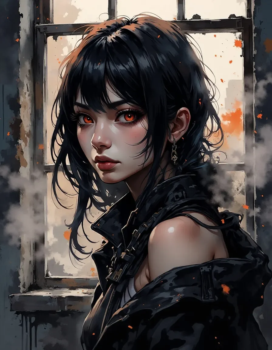 Dark haired watercolor portrait — Dark haired watercolor portrait. Expressive illustration, harmonious colors, a clear focal point and carefully arranged details. Create a new…