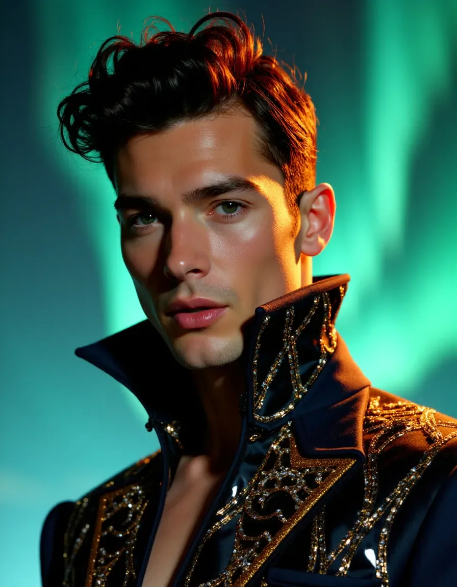 Gold trimmed jacket portrait — Gold trimmed jacket portrait. Natural photographic detail, balanced composition, expressive light and clear subject separation. Create a new…
