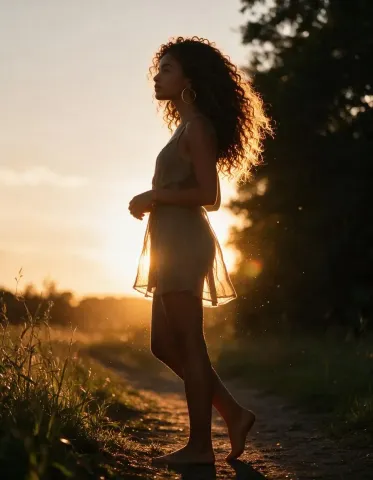 Sunset silhouette in a meadow — Sunset silhouette in a meadow. Natural photographic detail, balanced composition, expressive light and clear subject separation. Create a new…