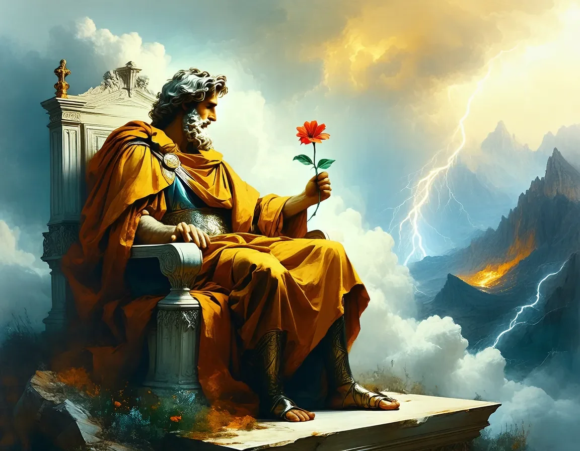 Classical figure holding a flower — Classical figure holding a flower. Expressive illustration, harmonious colors, a clear focal point and carefully arranged details. Create a…