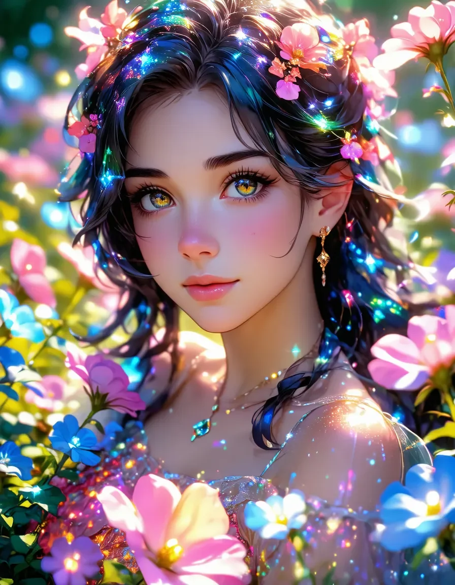 Luminous floral fantasy portrait — Luminous floral fantasy portrait. Expressive illustration, harmonious colors, a clear focal point and carefully arranged details. Create a new…