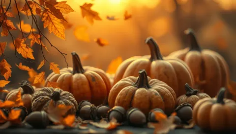 Pumpkins in golden autumn light — Pumpkins in golden autumn light. A carefully composed still life with clear material textures, controlled lighting and a clean focal point.…