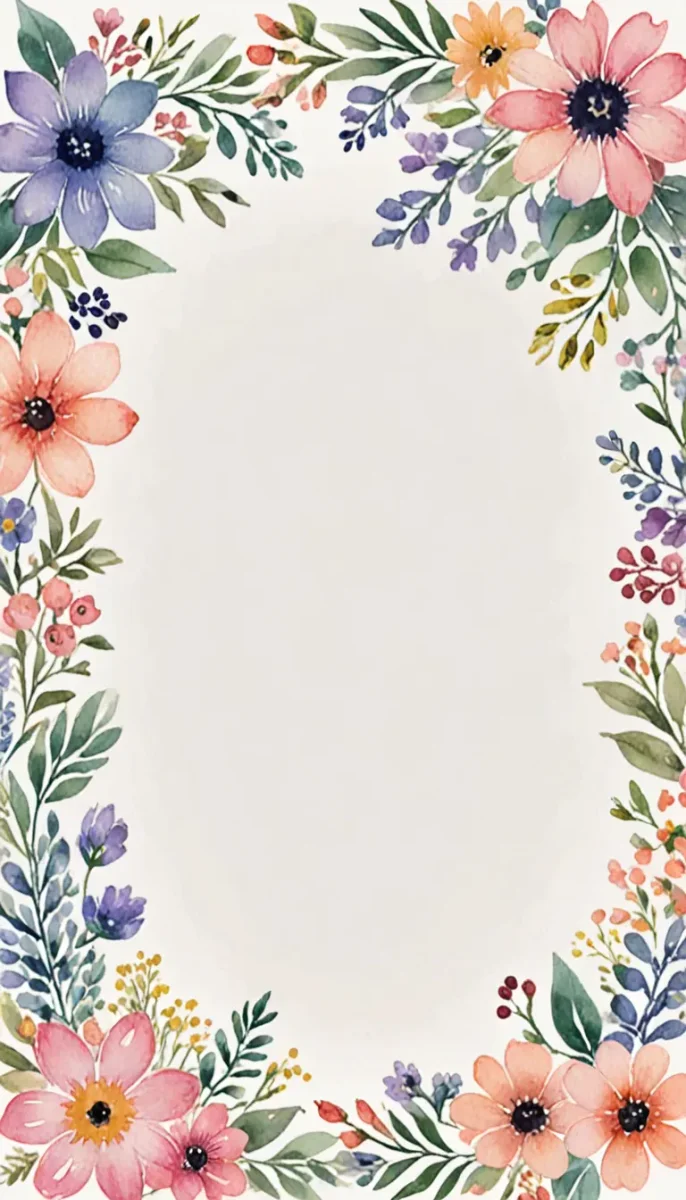 Watercolor floral border — Watercolor floral border. A carefully composed still life with clear material textures, controlled lighting and a clean focal point. Create a new…