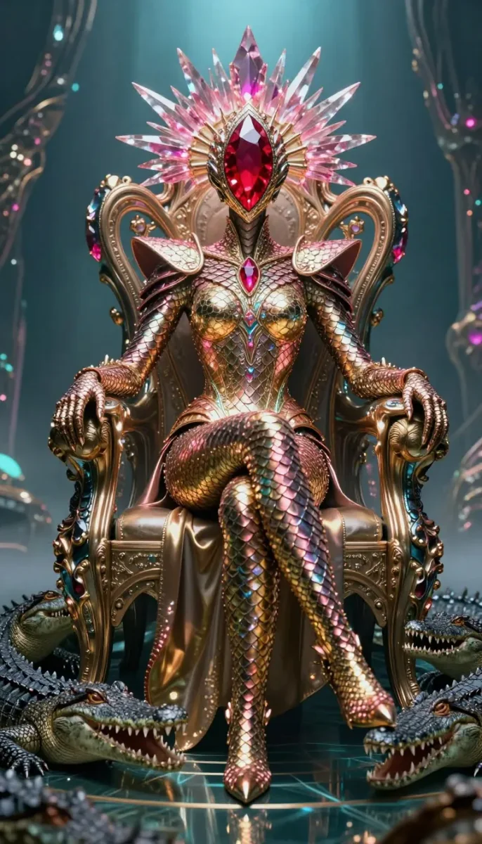 Jeweled octopus throne — Jeweled octopus throne. Expressive illustration, harmonious colors, a clear focal point and carefully arranged details. Create a new interpretation…