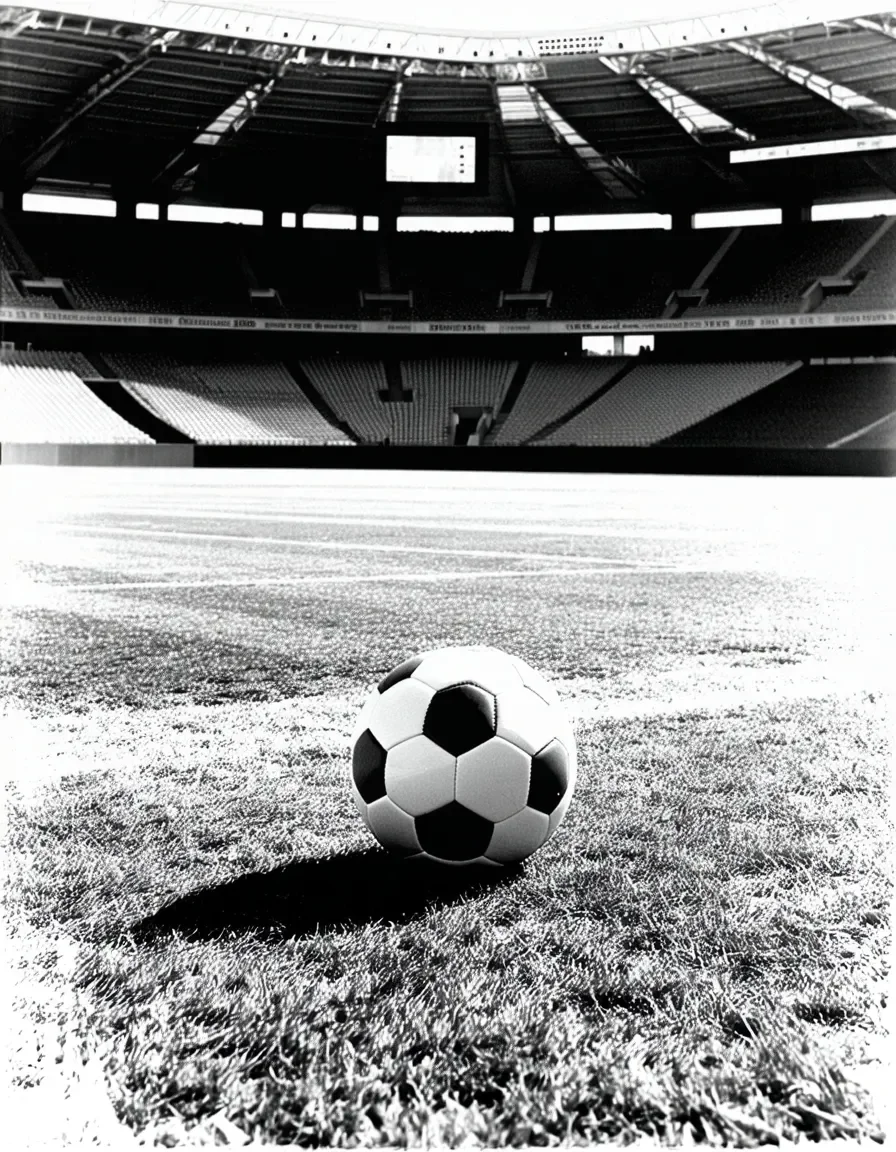 Football on a monochrome pitch — Football on a monochrome pitch. Natural photographic detail, balanced composition, expressive light and clear subject separation. Create a new…