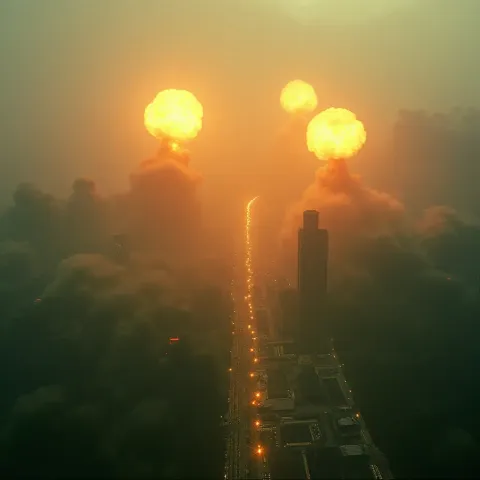 Golden lights over a misty valley — Golden lights over a misty valley. An atmospheric environment with layered depth, coherent lighting and rich environmental detail. Create a…