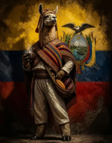 Traditional llama traveler — Traditional llama traveler. An imaginative character study with distinctive materials, expressive posture and cinematic lighting. Create a new…