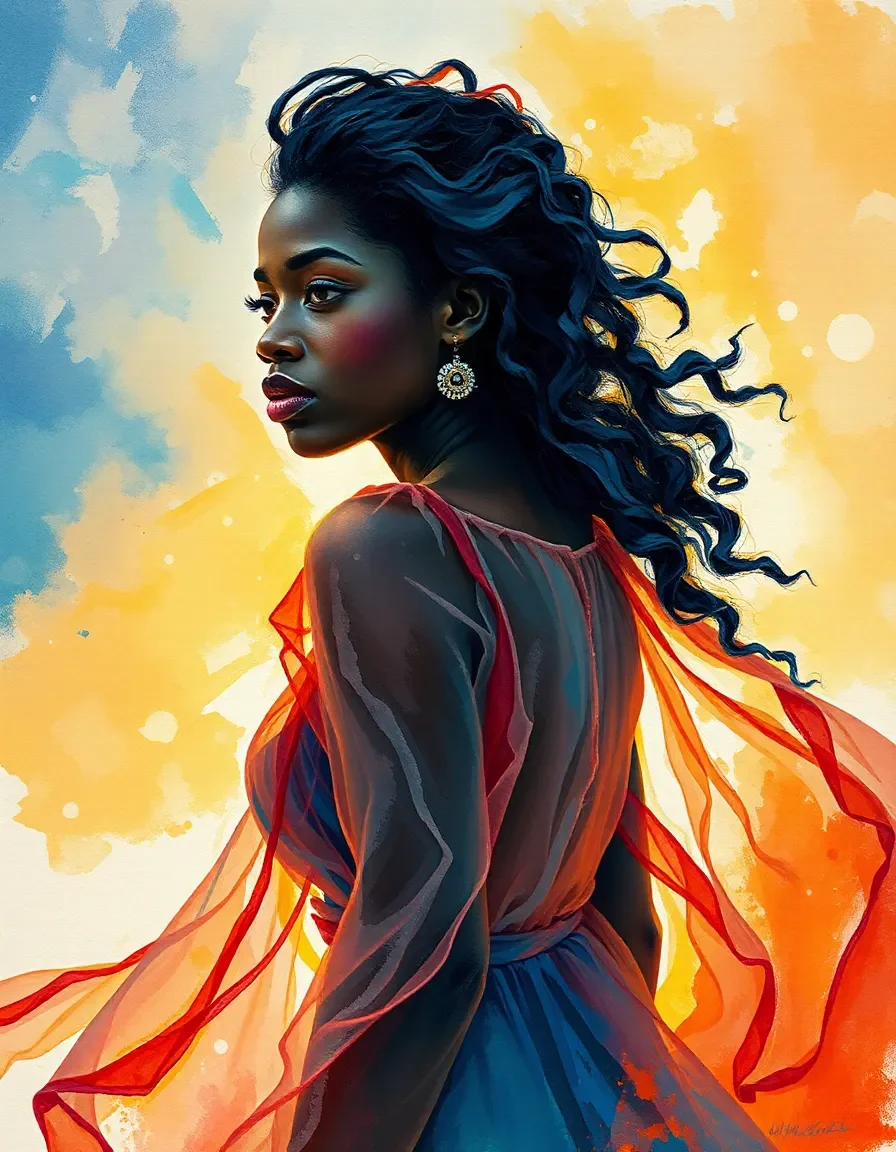 Orange silk in the wind — Orange silk in the wind. Expressive illustration, harmonious colors, a clear focal point and carefully arranged details. Create a new interpretation…