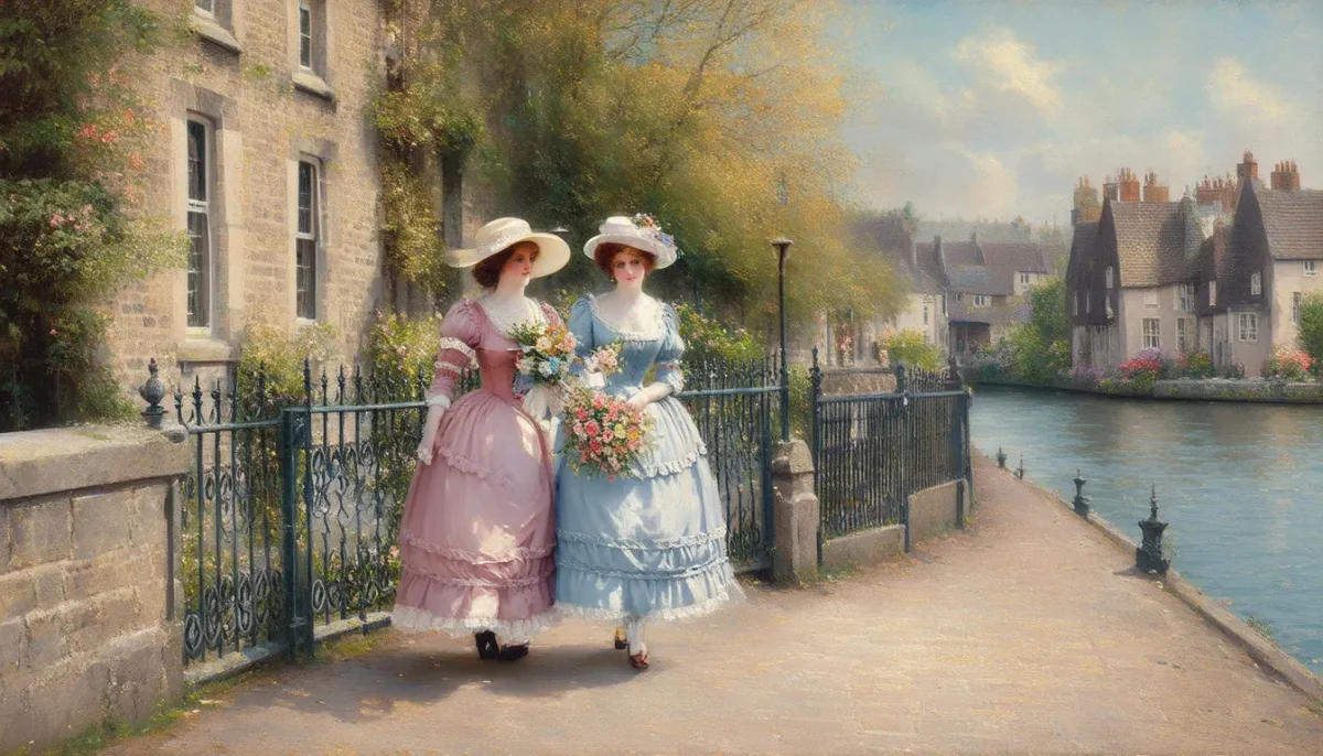 Riverside promenade painting — Riverside promenade painting. Expressive illustration, harmonious colors, a clear focal point and carefully arranged details. Create a new…