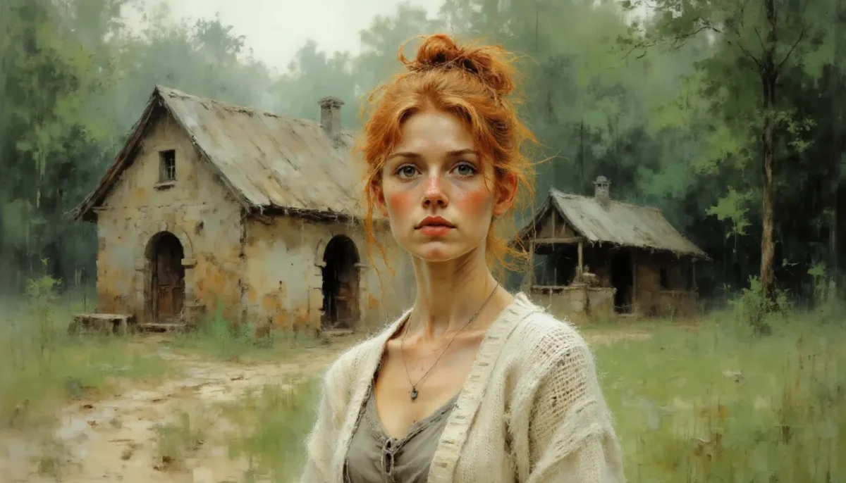 Country cottage painted portrait — Country cottage painted portrait. Expressive illustration, harmonious colors, a clear focal point and carefully arranged details. Create a new…