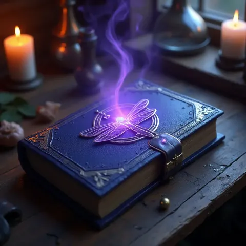 Glowing violet spellbook — Glowing violet spellbook. A carefully composed still life with clear material textures, controlled lighting and a clean focal point. Create a new…