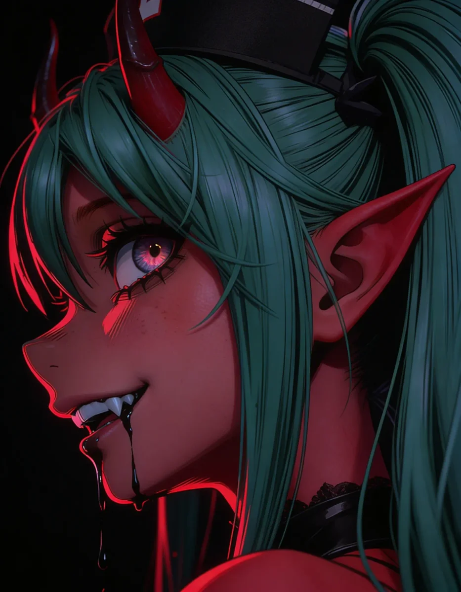 Red light elf closeup — Red light elf closeup. Expressive illustration, harmonious colors, a clear focal point and carefully arranged details. Create a new interpretation…