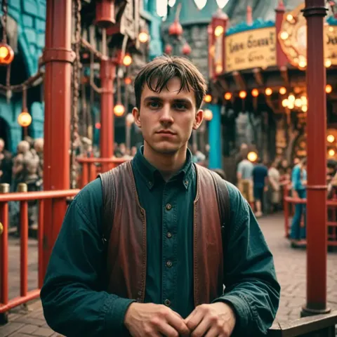 Portrait in a lantern street — Portrait in a lantern street. Natural photographic detail, balanced composition, expressive light and clear subject separation. Create a new…