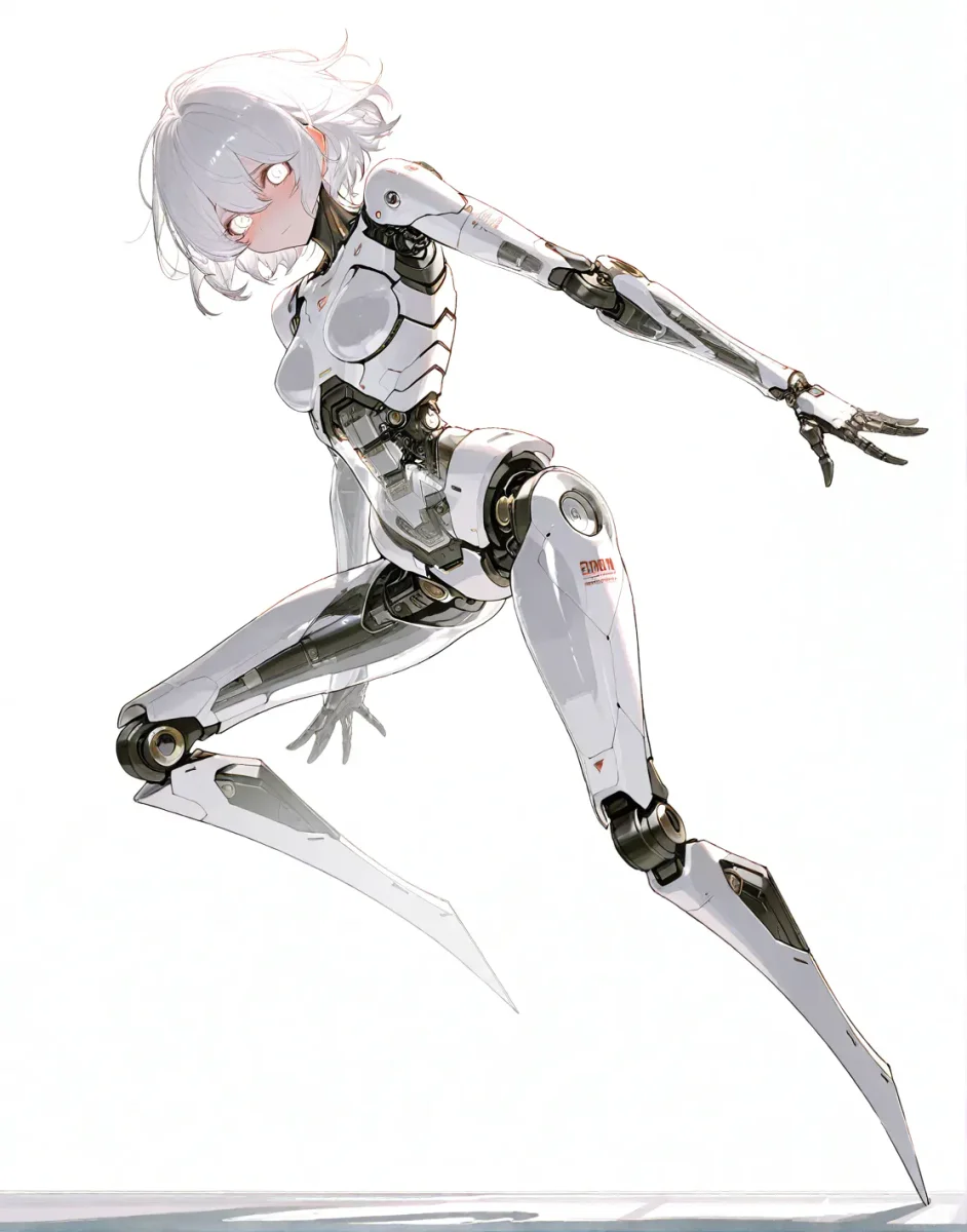White mechanical dancer — White mechanical dancer. An imaginative character study with distinctive materials, expressive posture and cinematic lighting. Create a new…