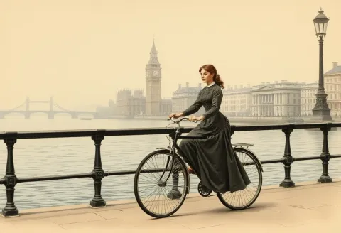 Vintage riverside bicycle — Vintage riverside bicycle. Natural photographic detail, balanced composition, expressive light and clear subject separation. Create a new…