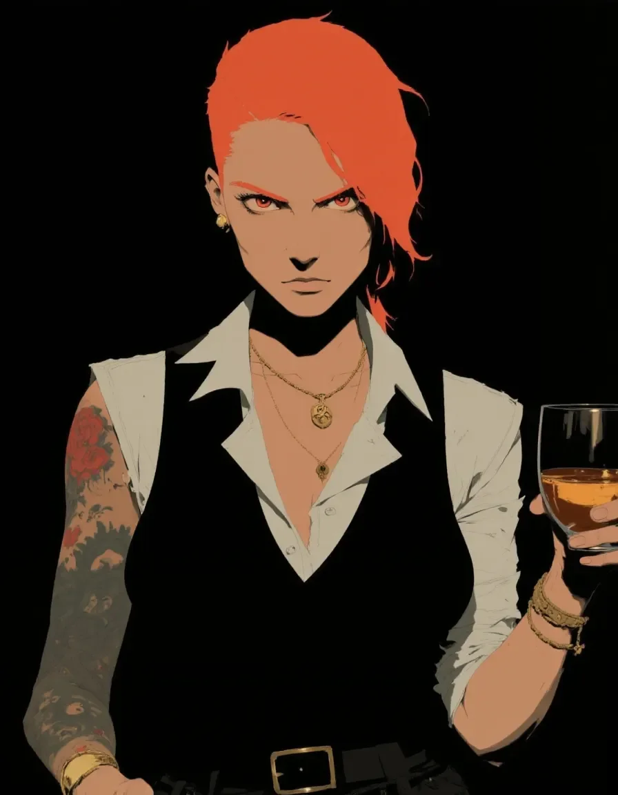 Minimal red haired character — Minimal red haired character. Expressive illustration, harmonious colors, a clear focal point and carefully arranged details. Create a new…