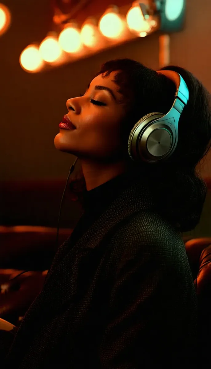 Listening to music in warm light — Listening to music in warm light. Natural photographic detail, balanced composition, expressive light and clear subject separation. Create a…
