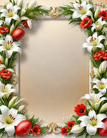 White lily and red ornament frame — White lily and red ornament frame. A carefully composed still life with clear material textures, controlled lighting and a clean focal point.…