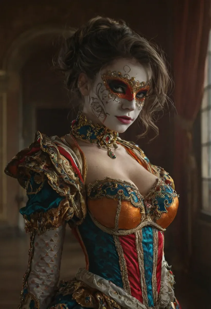 Vintage masked ball portrait — Vintage masked ball portrait. Natural photographic detail, balanced composition, expressive light and clear subject separation. Create a new…