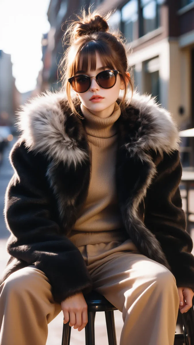 Winter coat street fashion — Winter coat street fashion. Natural photographic detail, balanced composition, expressive light and clear subject separation. Create a new…