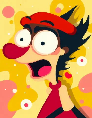 Surprised cartoon face — Surprised cartoon face. Expressive illustration, harmonious colors, a clear focal point and carefully arranged details. Create a new interpretation…