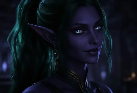 Moonlit elf portrait — Moonlit elf portrait. An imaginative character study with distinctive materials, expressive posture and cinematic lighting. Create a new interpretation…