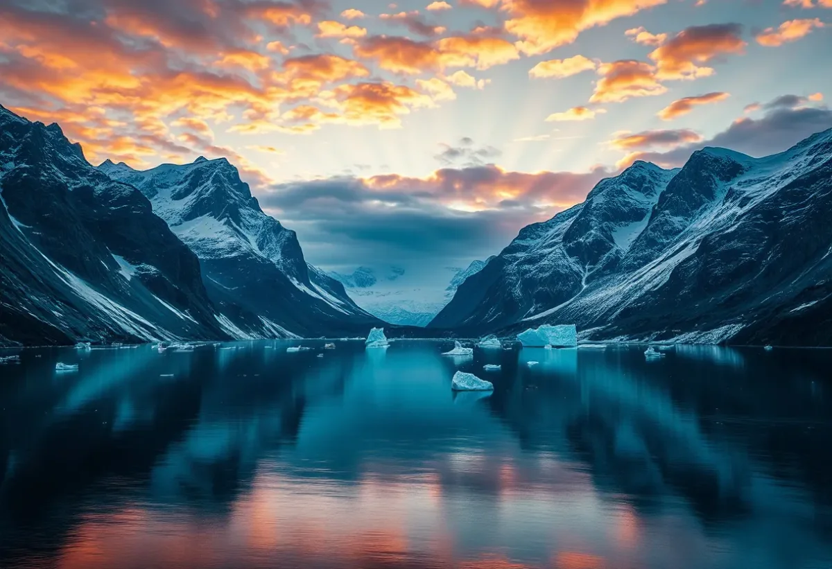 Mountain lake at colorful sunset — Mountain lake at colorful sunset. An atmospheric environment with layered depth, coherent lighting and rich environmental detail. Create a new…