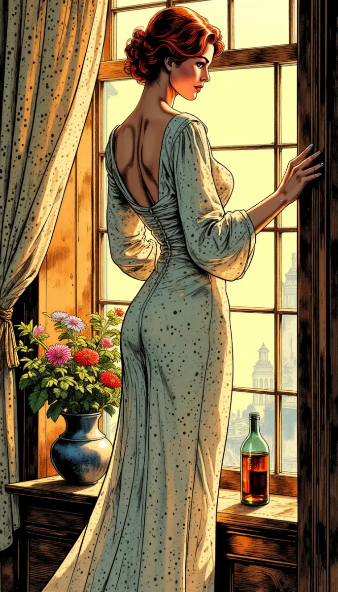 Vintage fashion beside a sunny window — Vintage fashion beside a sunny window. Expressive illustration, harmonious colors, a clear focal point and carefully arranged details.…