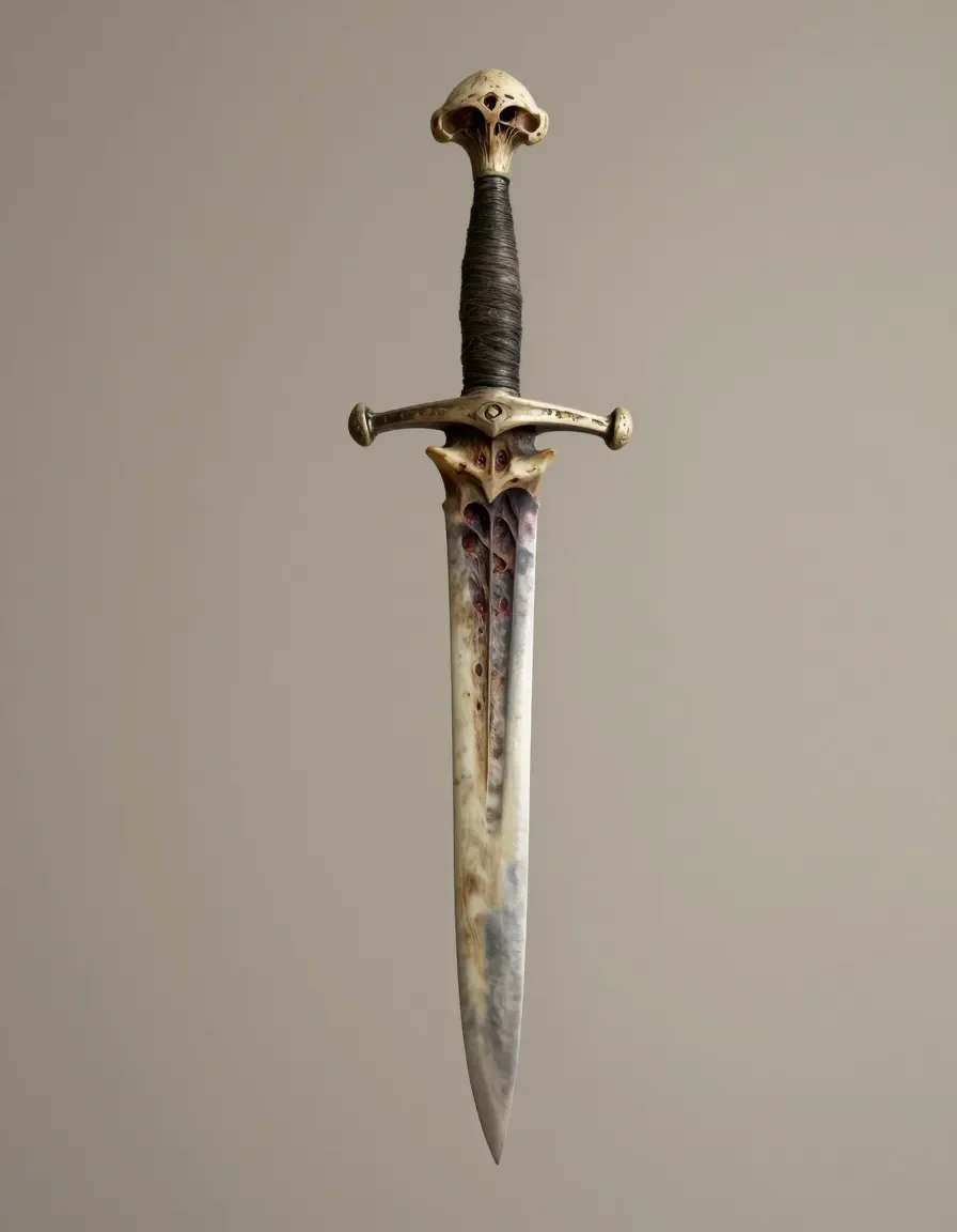 Ornate fantasy dagger study — Ornate fantasy dagger study. A carefully composed still life with clear material textures, controlled lighting and a clean focal point. Create a new…
