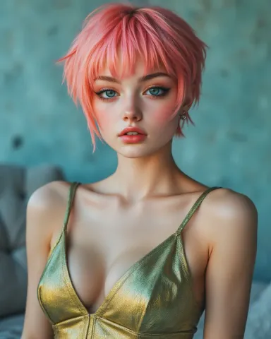 Coral haired illustrated portrait — Coral haired illustrated portrait. Expressive illustration, harmonious colors, a clear focal point and carefully arranged details. Create a…