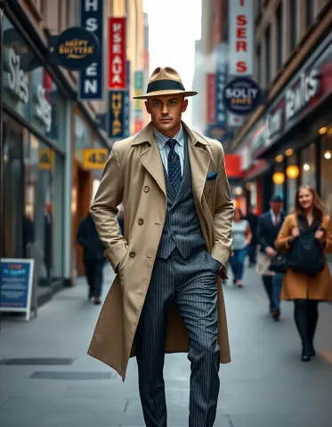 Classic trench coat city style — Classic trench coat city style. Natural photographic detail, balanced composition, expressive light and clear subject separation. Create a new…