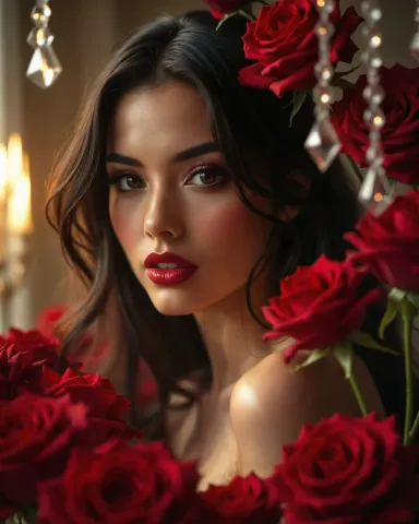 Red roses studio portrait — Red roses studio portrait. Natural photographic detail, balanced composition, expressive light and clear subject separation. Create a new…