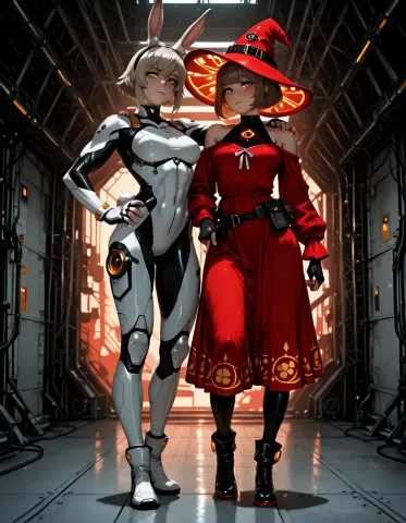 Mechanical and magical travelers — Mechanical and magical travelers. An imaginative character study with distinctive materials, expressive posture and cinematic lighting. Create…