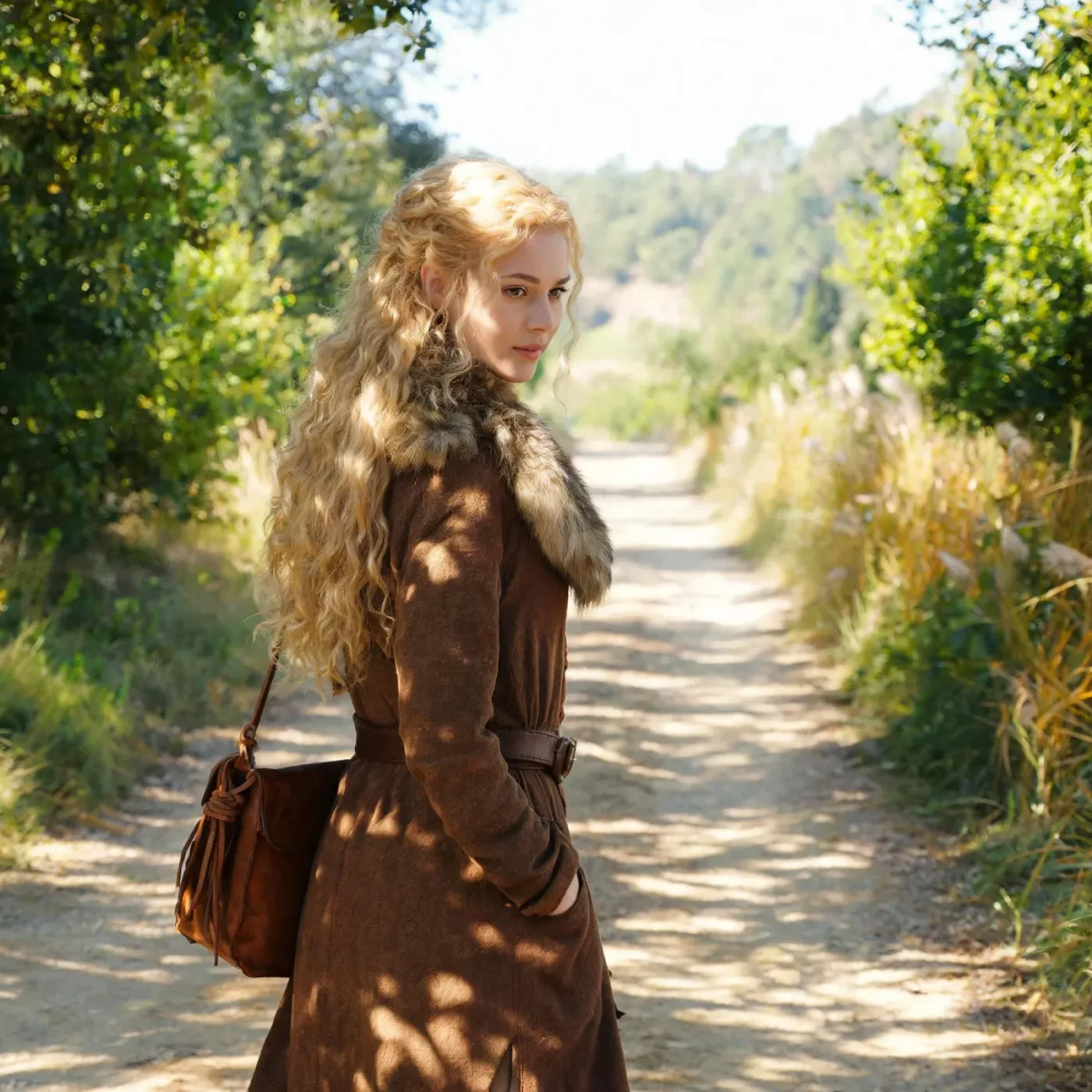 Sunlit country lane portrait — Sunlit country lane portrait. Natural photographic detail, balanced composition, expressive light and clear subject separation. Create a new…