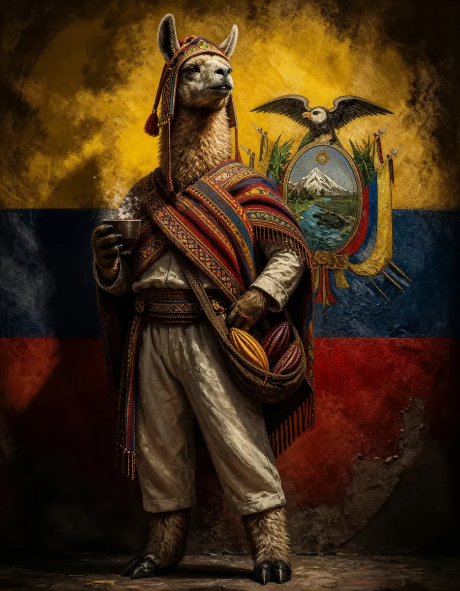 Traditional llama traveler — Traditional llama traveler. An imaginative character study with distinctive materials, expressive posture and cinematic lighting. Create a new…