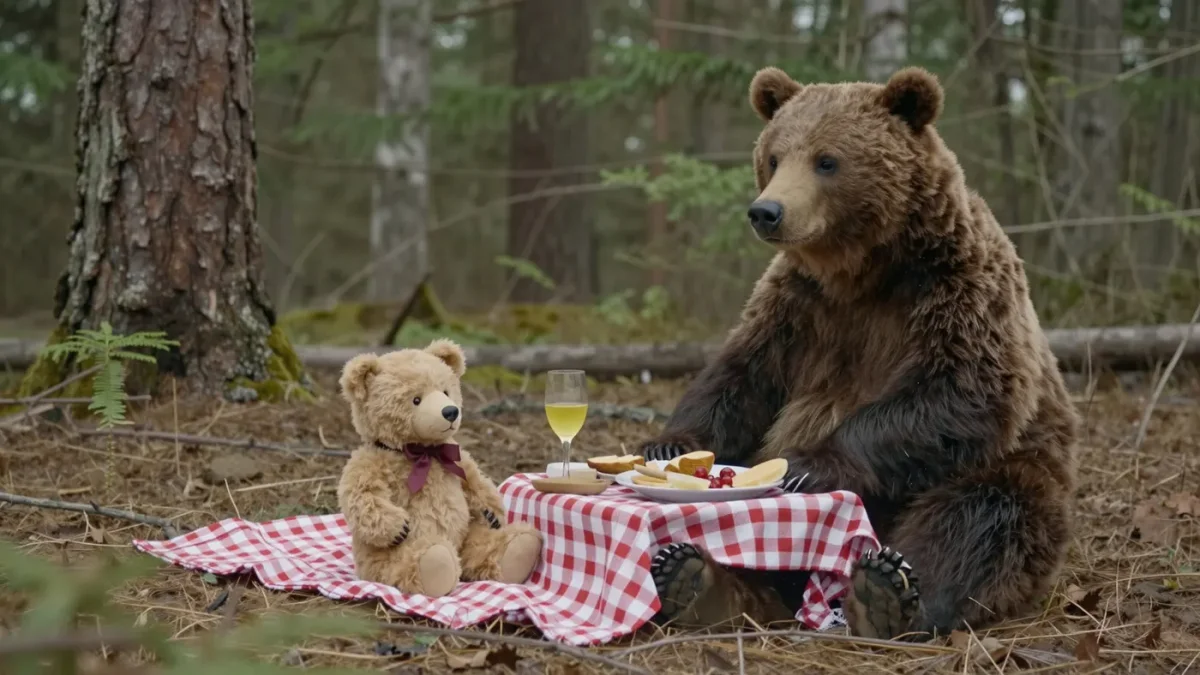 Bear family having a picnic — Bear family having a picnic. An expressive animal portrait, detailed fur or surface texture, a clear focal point and harmonious surroundings. Create…