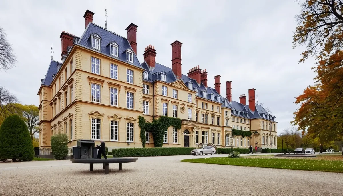 Grand country manor exterior — Grand country manor exterior. An atmospheric environment with layered depth, coherent lighting and rich environmental detail. Create a new…